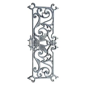 Panneau d'escalier victorien en fer forgé, motif floral en volute, durable, décoratif, accent architectural, ornement en métal forgé - Product Image 1