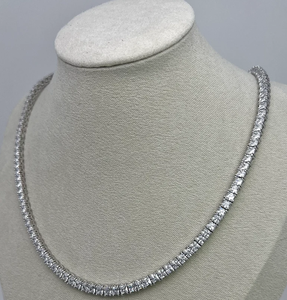 Collier tennis de luxe en moissanite, effet diamant VVS, bijoux hip-hop, chaîne en or blanc, brillance premium - Product Image 2
