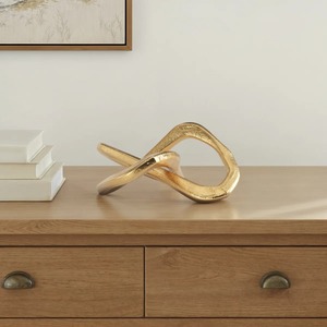 Modern Brass Geometric Sculpture Abstract Art Decor for Living Room Tabletop Minimalist Handmade Design - Product Image 4