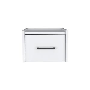 White Boa Floating Nightstand with Single Drawer and Handle <b>Wall</b> <b>Mounted</b> Floating End <b>Table</b> for Bedroom - Product Image 5