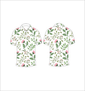 เสื้อโปโลผู้ชายสีขาวพิมพ์ลายดอกไม้พฤกษศาสตร์ลำลองฤดูร้อนแขนสั้นแฟชั่นเสื้อยืด - Product Image 6