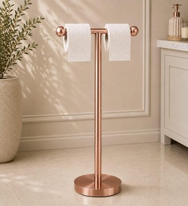 Modern Gold Metal Paper <b>Towel</b> <b>Holder</b> Freestanding Countertop Stand 360 Rotating for <b>Kitchen</b> - Product Image 3