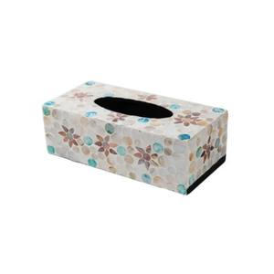 Boîte à mouchoirs rectangulaire en nacre incrustée, porte-papier moderne de luxe fait main, imperméable, décoratif pour salle de bain, coquilles de capiz - Product Image 2