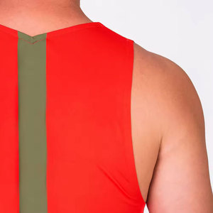 Perfectionists Men's <b>Red</b> Sleeveless <b>Tank</b> <b>Top</b> O-Neck Breathable Polyester Quick Dry Solid Color Casual Workout Wear HIGH STREET - Product Image 4