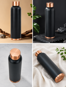 Mejore su experiencia de hidratación con esta botella de agua aislada de primera calidad con detalles en cobre negro mate. - Product Image 6