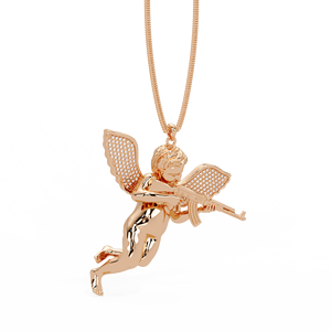 Collar de Lujo con Colgante de Ángel Cupido Chapado en Oro con Diamantes de Laboratorio y Plata 925, Joyería Hip Hop con Logotipo Personalizado, Venta al por Mayor OEM ODM - Product Image 2