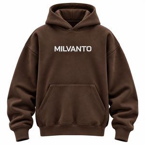 Sweat à capuche oversize marron personnalisé brodé pour hommes et femmes – Qualité supérieure, épais, à épaules tombantes - Product Image 1