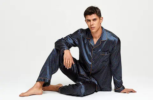 Ensemble de pyjama pour homme en satin de soie surdimensionné de luxe avec logo personnalisé, de haute qualité, pour l'hiver, taille plus - Product Image 3
