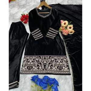 Ensemble de vêtements de fête pour femmes Designer Beautiful Top Bottom et Dupatta - Product Image 6