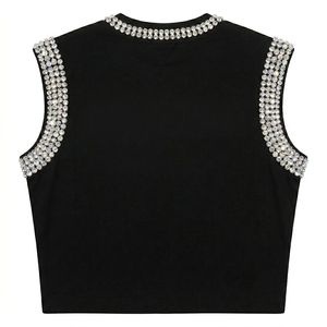 SHH INDUSTRIES Custom High Quality Rhinestone <b>Tank</b> <b>Top</b> New Trendy <b>Vintage</b> Style 100% Cotton Soft Breathable Fabric For Unisex - Product Image 2