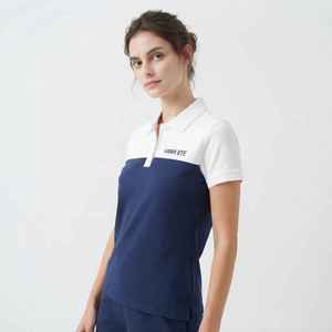 Polo de Mujer Hawk Eye con Bloques de Color, Manga Corta, Logotipo Frontal, Transpirable, Tejido de Punto, 100% Algodón - Product Image 1