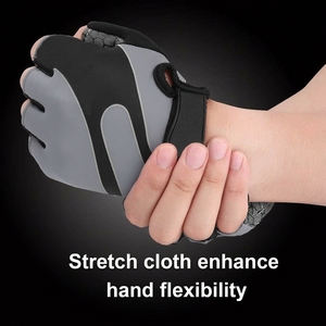 Gants de vélo de montagne mi-doigts en polyester antidérapants, respirants, absorbant les chocs, pour l'été, avec fermeture auto-agrippante, unisexe - Product Image 3