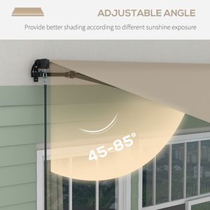 Tenda Parasole Retrattile Beige 4m x 3m, Resistente ai Raggi UV 280gsm, per Terrazze, Balconi e Giardini, Proiezione Massima 5m, 3m di Profondità - Product Image 5