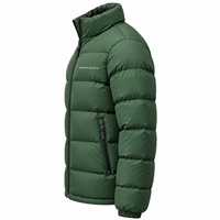 Vestes matelassées pour hommes 100% polyester toile imperméable streetwear uni teint logo personnalisé vêtements d'hiver respirant séchage rapide
