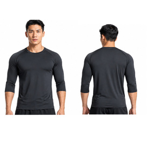 T-shirt de sport pour homme, léger, extensible, séchage rapide, respirant, vêtements de sport, logo personnalisé, 100% coton - Product Image 6