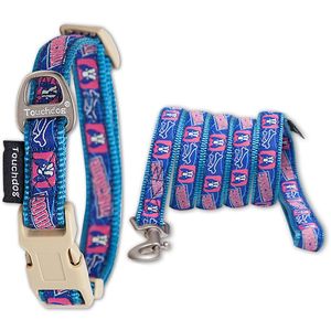 Collare per Animali Domestici con Motivo Osseo, Robusto e Ricamato, con Guinzaglio - Product Image 1