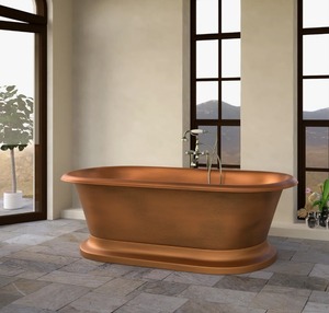 Baignoire élégante en cuivre, fabriquée à la main, autoportante, pour salles de bain de luxe au meilleur prix - Product Image 4