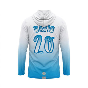 Camiseta de Baloncesto Personalizada con Capucha de Manga Larga – Degradado de Blanco a Azul Cielo, Nombre y Número del Equipo Personalizados - Product Image 4