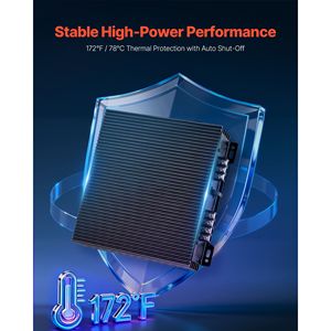 Amplificatore Audio per Auto a 2 Canali, Stabile a 2 Ohm, Bridgeabile, Full Range, 2 x 300W @ 4 Ohm / 2 x 600W @ 2 Ohm, Classe A/B, Potenza Massima - Product Image 4