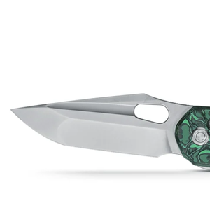 Couteaux pliants avec manche décoratif à motif vert, lame argentée tranchante, fente d'ouverture au pouce, clip de poche pour le camping en plein air et l'usage quotidien - Product Image 2