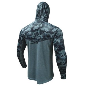 Chemise de pêche à manches longues camouflage pour homme, avec capuche, UPF 50, anti-UV, séchage rapide, haut de sport d'extérieur - Product Image 4