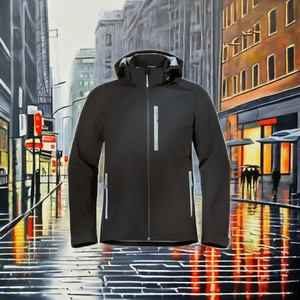 Chaqueta Bomber Holgada con Capucha para Hombre, Cierre de Cremallera, Impermeable, Resistente al Viento, Ecológica, Ropa Urbana de Primavera - Product Image 3