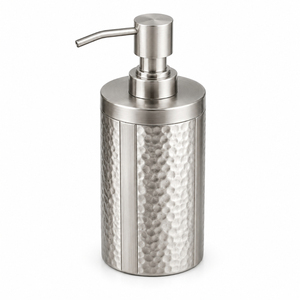 Distributeur de savon liquide en or rose, bouteille à pompe manuelle en cuivre texturé moderne, accessoires pour comptoir de salle de bain d'hôtel et de maison - Product Image 4