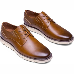 New Men's Business Casual Breathable Microfiber Square Toe <b>Shoes</b> with Massage Feature for Wedding and Office Use Summer Winter - Product Image 5