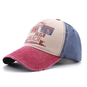 Gorra de Béisbol Vintage Lavada con Patrón de Letras, Estilo Urbano Hip Hop, Ajustable con Cierre a Presión, Estampada y Desgastada - Product Image 5