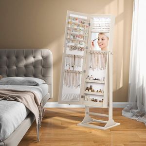 Armario para Joyas con Cerradura y 6 Luces LED, Espejo de Cuerpo Entero, Organizador para sus Piezas Valiosas - Product Image 2