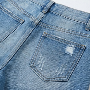 Plus Size Women <b>Denim</b> Shorts <b>Stretch</b> High Waist Vintage Washed Button Ripped Design Casual Summer Outdoor Wear Garments - Product Image 5