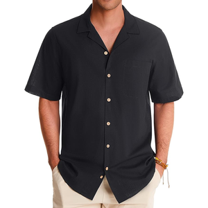 Chemises pour hommes à manches courtes, respirantes, de qualité supérieure, grande taille, 100% coton, écologiques, séchage rapide, coupe ample, très vendues - Product Image 1