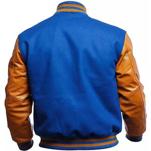 Chaqueta Varsity Personalizada para Hombre 2025, Azul y Amarilla, con Letras, Tela de Alta Calidad, Estilo Béisbol, Nuevo Diseño para Invierno - Product Image 3