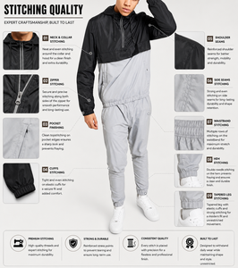 Manufacturer Two Piece windbreaker Set streetwear High Quality Breathable Windbreaker Set <b>For</b> Online <b>sale</b> - Product Image 6