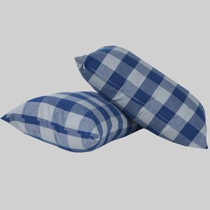100% Cotton Woven Checker Decorative Cushion <b>Covers</b> Thick Checkered Throw Pillow <b>Covers</b> - Product Image 1