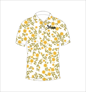 เสื้อโปโลลายดอกไม้เล็กๆ แบบสั่งทำพิเศษ เสื้อกอล์ฟแขนสั้นลำลอง ชุดกีฬาทีม - Product Image 3