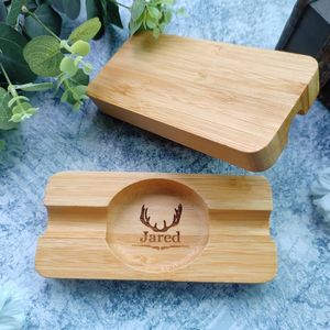 Cenicero Cuadrado Clásico de Madera Hecho a Mano por los Mejores Artesanos, Bandeja para Fumar, Porta Cigarrillos y Cigarros de Lujo, Artículo de Regalo Personalizado - Product Image 1