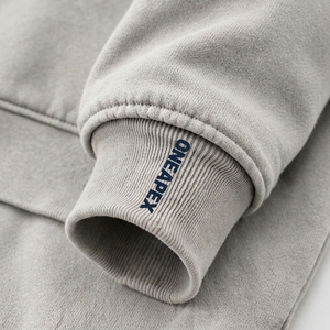Custom <b>Men's</b> <b>White</b> Oversized Hoodie Vertical Back Logo Pullover Streetwear <b>Sweatshirt</b> - Product Image 3