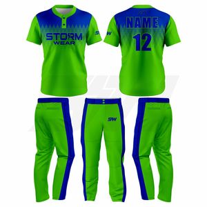 Ensemble de maillots de baseball à 2 boutons pour équipes sportives, en tissu de softball haute performance et production rapide, uniforme de baseball personnalisé en gros - Product Image 3