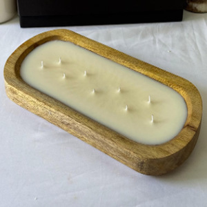 Long Wooden Dough Bowl <b>Candle</b> Wooden <b>candle</b> Bowls Wedding Soy <b>Candle</b>, Wooden Box with Lid, Double Wood <b>Wick</b>, Natural Aroma Oils - Product Image 5