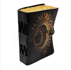 Premium Handmade Genuine Leather Journal with <b>Lock</b> Moon Design Vintage <b>Diary</b> Refillable Notebook Travel Writing Sketchbook Gift - Product Image 5