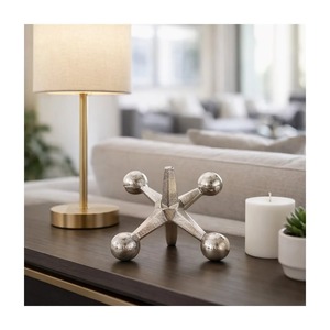 Abstract Geometric Metal Sculpture Tabletop Art <b>Decor</b> Contemporary Living Room Handmade Artistic Design Single Piece - Product Image 1