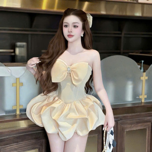 Vestido Maxi Sexy de Manga Corta para Mujer, Estilo Princesa, Simple, Elegante, Cómodo, Informal, para Eventos Formales, de Seda, Cintura Natural - Product Image 2