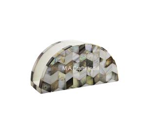 Vaisselle Chevron de qualité supérieure la plus vendue noir et ivoire nacre porte-papier de soie organisateur et accessoire ménager - Product Image 1