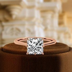 Bague de fiançailles et de mariage minimaliste en or jaune 14 carats avec diamant de laboratoire taille princesse 1,5 carat certifié IGI, sertie à griffes – Cadeau idéal - Product Image 3