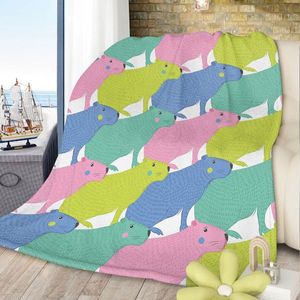 Colorful Capybara Flannel Bed Blanket Super Soft Lightweight Animal Blanket for Bed Sofa or Couch 75* - Product Image 1