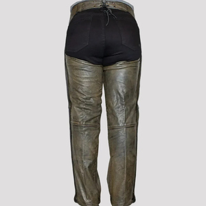 Pantalones de Cuero Desgastado para Hombre, Estilo Vaquero Occidental, Protección Completa para las Piernas, Ajuste Ajustable - Product Image 2