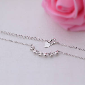 Conjunto de Cadena de Cuentas de Plata S925 con 3 Cuentas de Copo de Nieve, Accesorios de Joyería de Perlas DIY, Collar de Clavícula de Moda con Colgante 273 - Product Image 2