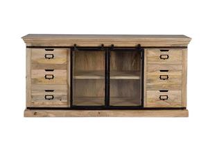 ตู้ไซด์บอร์ดไม้มะม่วงสไตล์นอร์ดิกแบบอินดัสเทรียล พร้อมบานเลื่อน สำหรับห้องนั่งเล่น เฟอร์นิเจอร์ร่วมสมัย ตู้บุฟเฟ่ต์ - Product Image 1