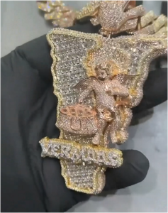 Colgante de Diamante Cultivado en Laboratorio con Certificación IGI, Diseño 3D de Dibujos Animados, Personalizado para Hombre, Estilo Hip Hop, Plata 925, Cadena de Oro VVS, Joyería Fina - Product Image 2